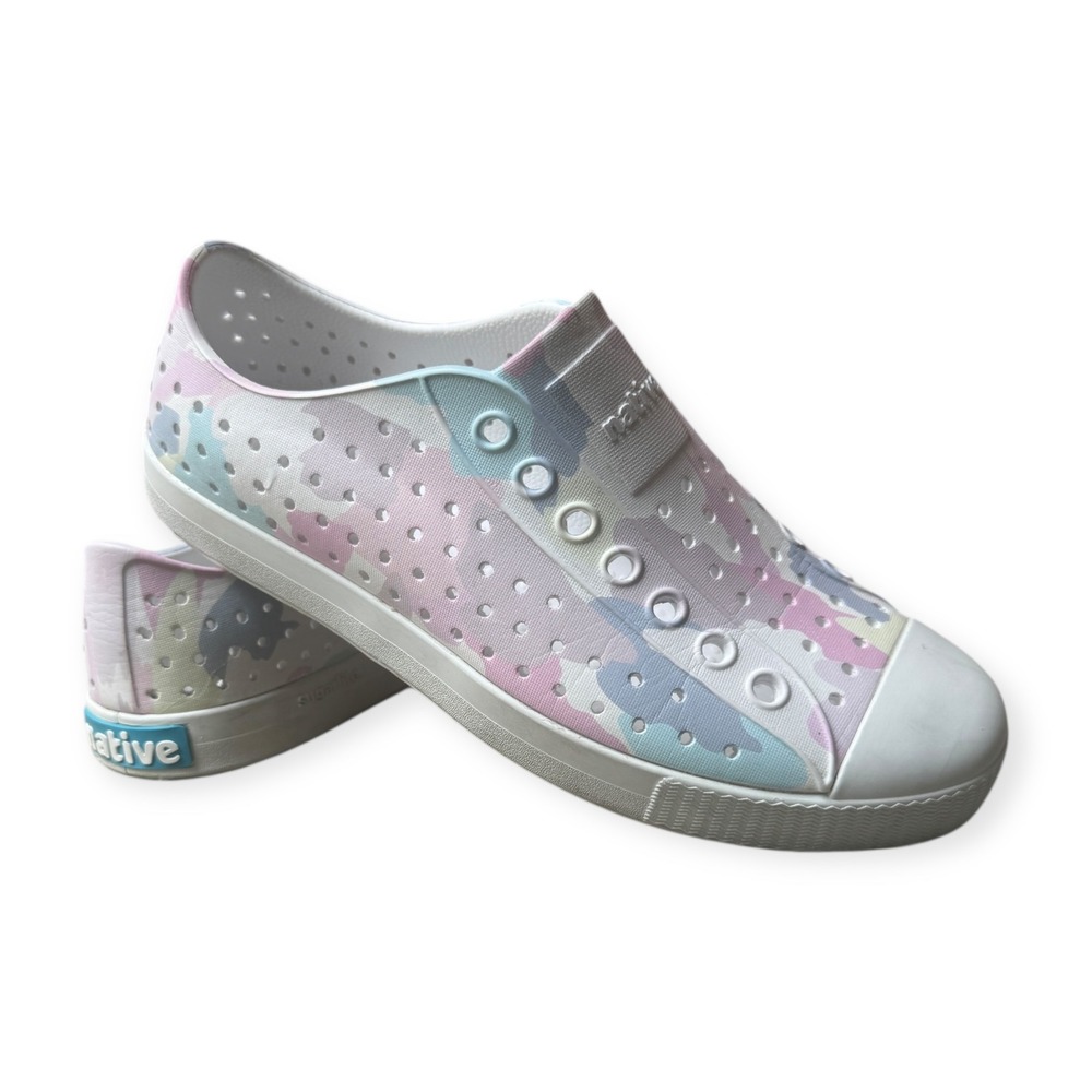 Native Shoes Jefferson Nebula Watercolor Camo Slip On Sneakers Women Size 7